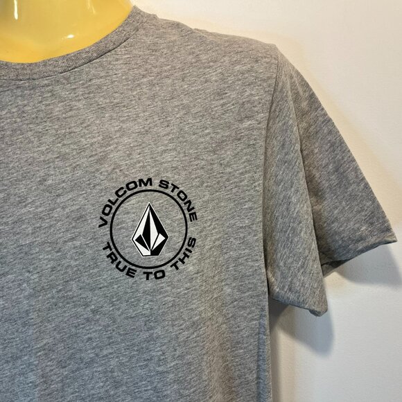 Volcom Men's Grey Printed Logo Short Sleeve T-shirt - Size Small - NWT $32 - Picture 3 of 4